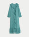 V-Neck Frill Detail Maxi Column Dress